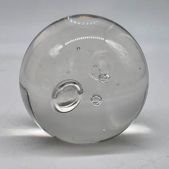 Murano Style Glass Large & Small Bubbles Paperweight Orb Decor 2.75" Clear - Picture 4 of 10
